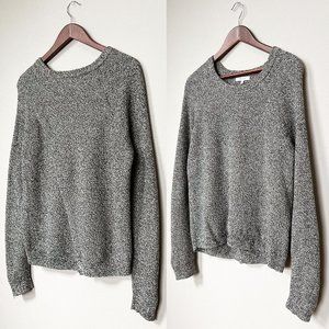 Madewell Province Cross-Back Pullover Sweater Cotton Blend Soft Marled Gray M